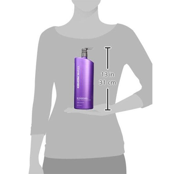 Keratin Complex Blondeshell Debrass & Brighten Conditioner – 33.8 oz | Purple Conditioner for Blonde, Silver & Highlighted Hair