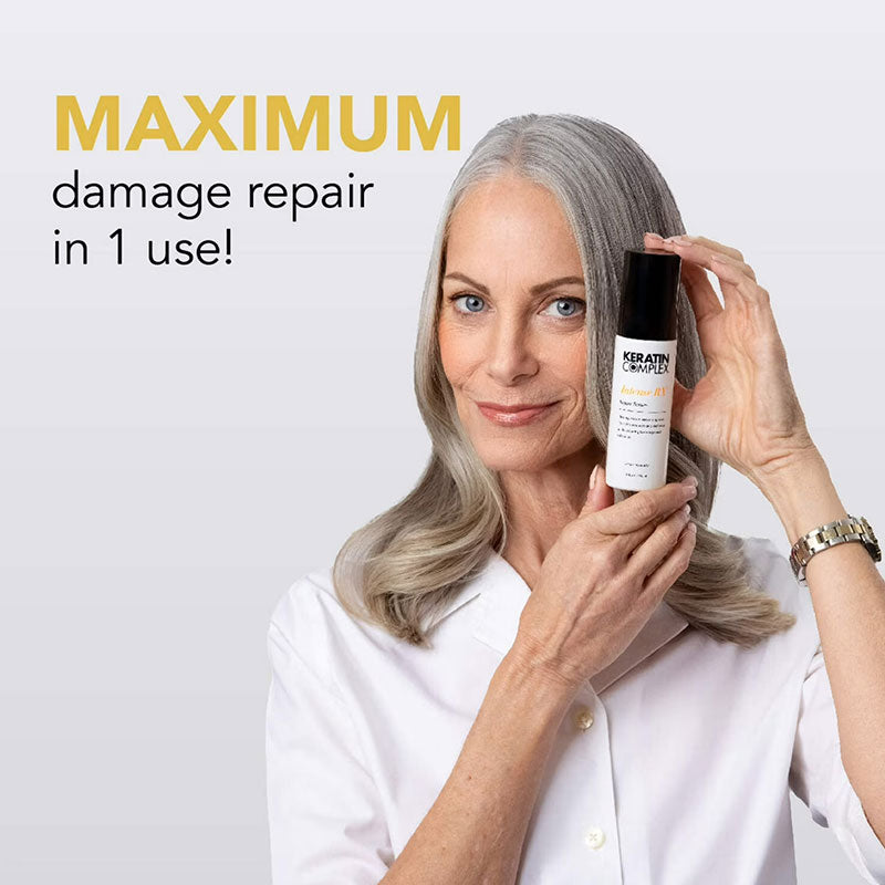 Keratin Complex Intense Rx Repair Serum – Keratin Hair Repair Treatment for Damaged, Dry & Frizzy Hair, 1.5 oz / 45ml