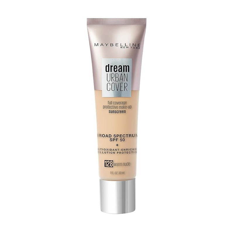 Maybelline Dream Urban Cover Flawless Coverage Foundation Makeup, SPF 50, Warm Nude