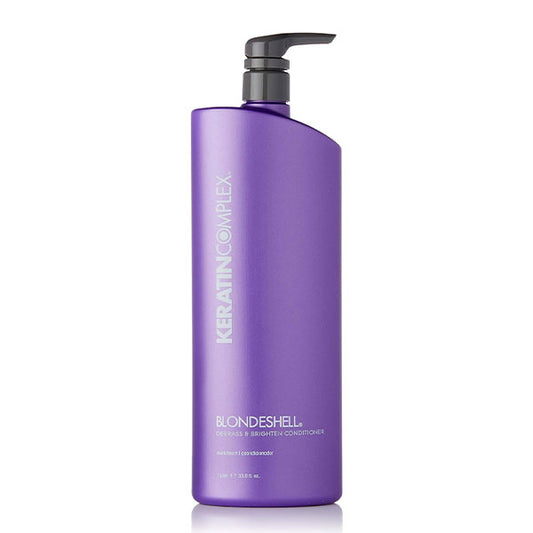 Keratin Complex Blondeshell Debrass & Brighten Conditioner – 33.8 oz | Purple Conditioner for Blonde, Silver & Highlighted Hair
