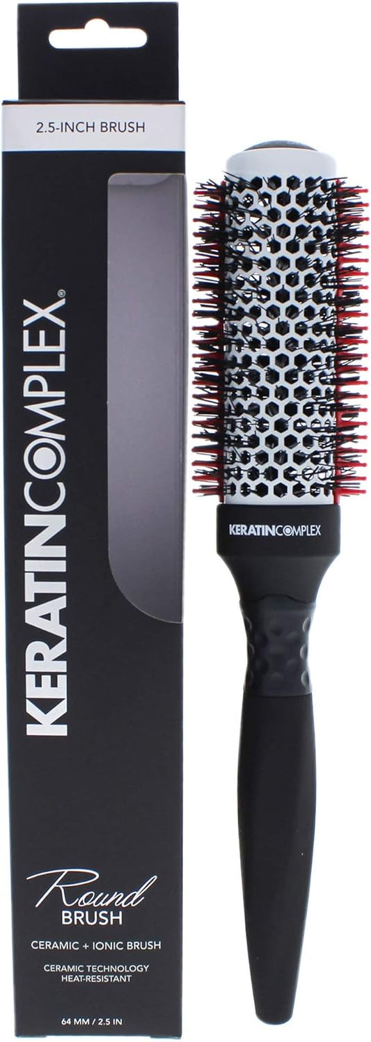 Keratin Complex Thermal Ceramic Ionic Round Hair Brush – 2.5 Inch Barrel Styling Brush for Volume, Smooth Blowouts & Frizz Control, Unisex
