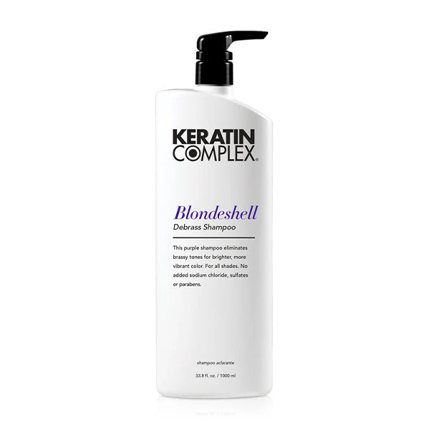 Keratin Complex Blondeshell Debrass Purple Shampoo – Brass Neutralizing Shampoo for Blonde, Silver & Highlighted Hair, 33.8 fl oz / 1000ml