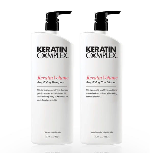 Keratin Complex Keratin Volume Amplifying Shampoo & Conditioner Duo Set – 33.8 oz Each | Professional Volumizing Hair Care Kit for Body, Lift & Fullness