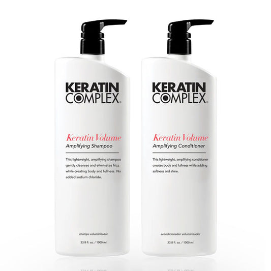Keratin Complex Keratin Volume Amplifying Shampoo & Conditioner Duo Set – 33.8 oz Each | Professional Volumizing Hair Care Kit for Body, Lift & Fullness