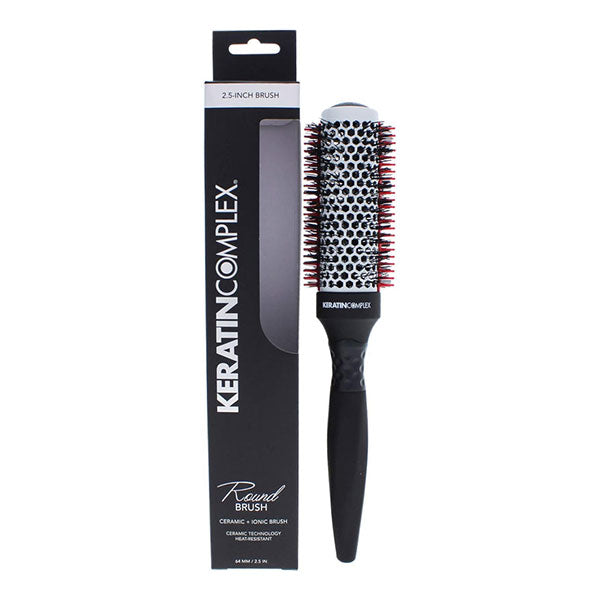 Keratin Complex Thermal Ceramic Ionic Round Hair Brush – 2.5 Inch Barrel Styling Brush for Volume, Smooth Blowouts & Frizz Control, Unisex