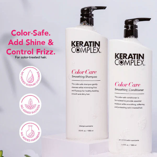 Keratin Complex Color Care Smoothing Conditioner – Sulfate-Free Conditioner for Color-Treated Hair, Frizz Control & Shine, 33.8 fl oz / 1000ml
