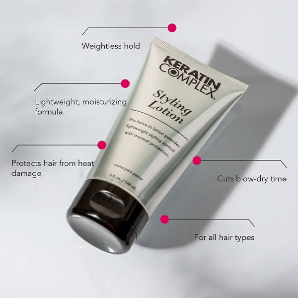 Keratin Complex Styling Lotion – 5 oz | Lightweight Blowout & Styling Lotion with Heat Protection and Frizz Control