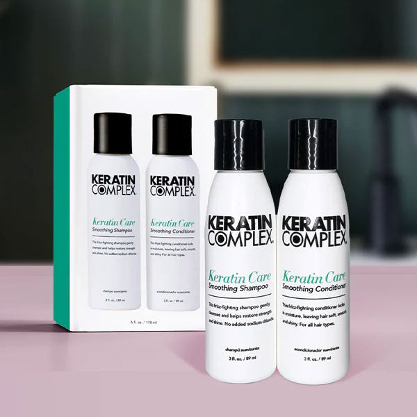 Keratin Complex Keratin Care Smoothing Shampoo & Conditioner Set – 3 oz (89 g) Each | Frizz Control & Smoothing Hair Care Duo
