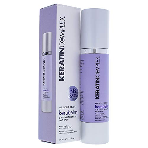 Keratin Complex Kerabalm 3-in-1 Hair Balm – Leave-In Conditioner, Styling Cream & Heat Protectant for Frizz Control & Shine, 1.7 oz / 50ml