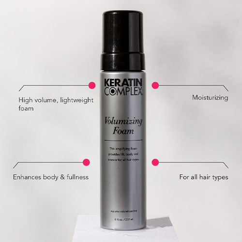 Keratin Complex Volumizing Foam for Fine Hair – 8 oz | Lightweight Thickening Styling Mousse for Volume, Body & Lift