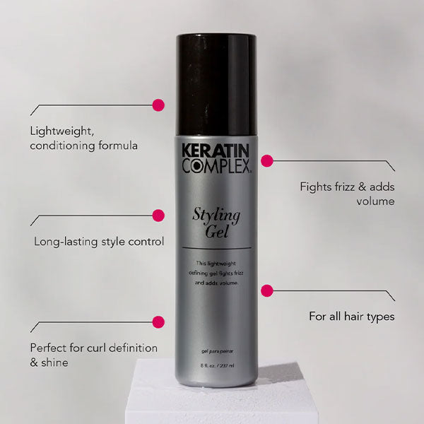 Keratin Complex Styling Gel – 8 oz | Professional Flexible Hold Styling Gel with Frizz Control & Shine
