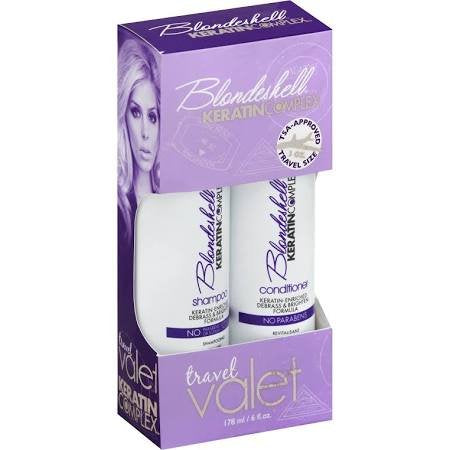 Keratin Complex Blondeshell Color Enhancing Purple Shampoo & Conditioner Duo Pack – Brass Neutralizing Set for Blonde, Highlighted & Gray Hair, 3oz + 3oz
