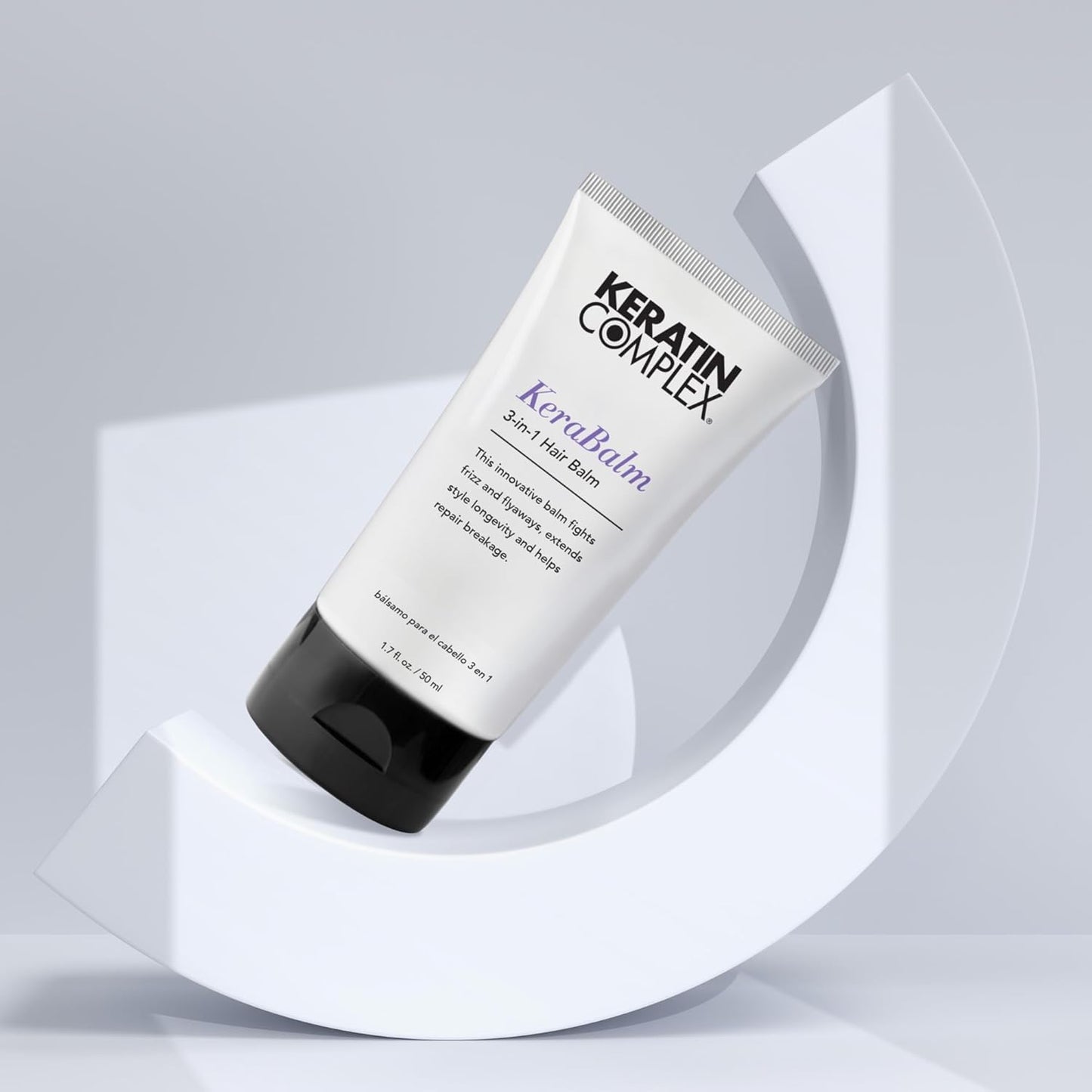 Keratin Complex Kerabalm 3-in-1 Multi-Benefit Hair Balm – Leave-In Conditioner, Styling Cream & Heat Protectant for Frizz Control & Shine, 1.7 oz / 50ml