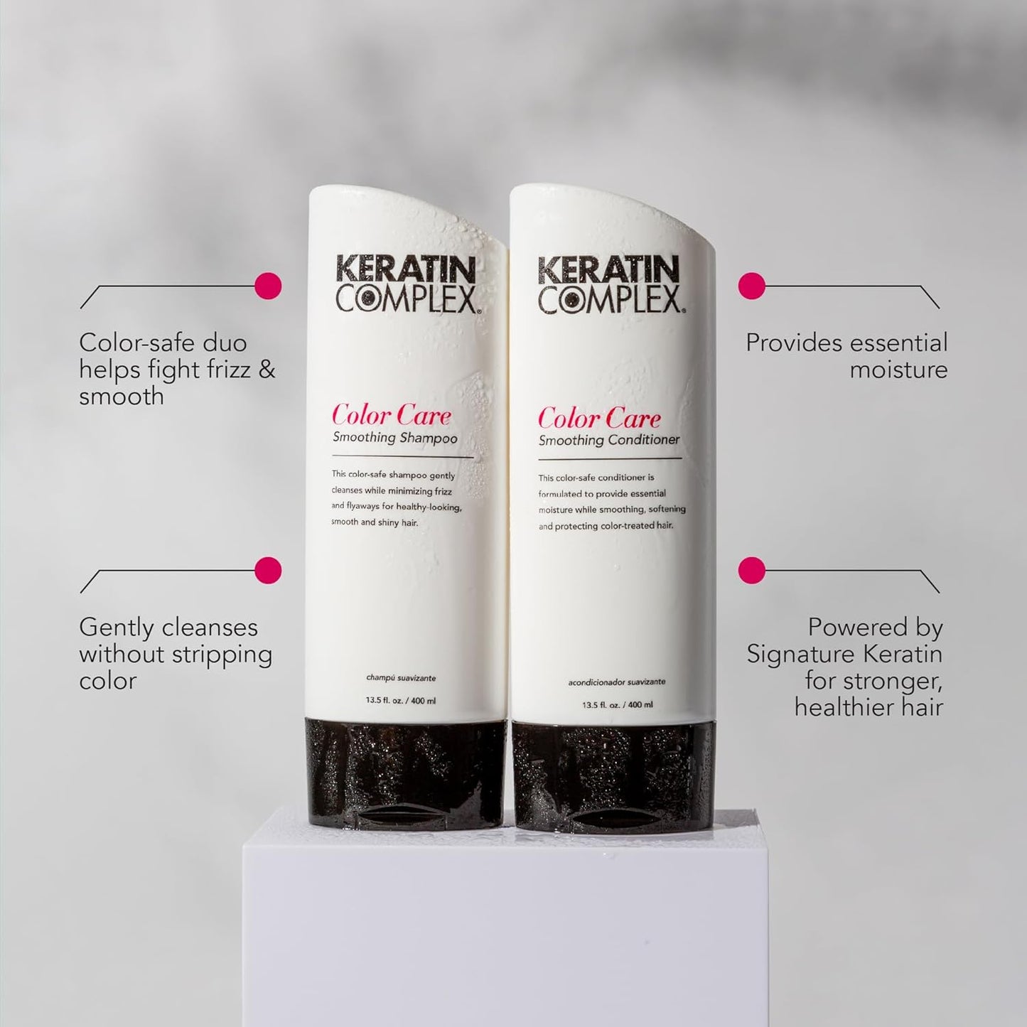 Keratin Complex Color Care Smoothing Shampoo – Sulfate-Free Shampoo for Color-Treated Hair, Frizz Control & Shine, 33.8 fl oz / 1000ml