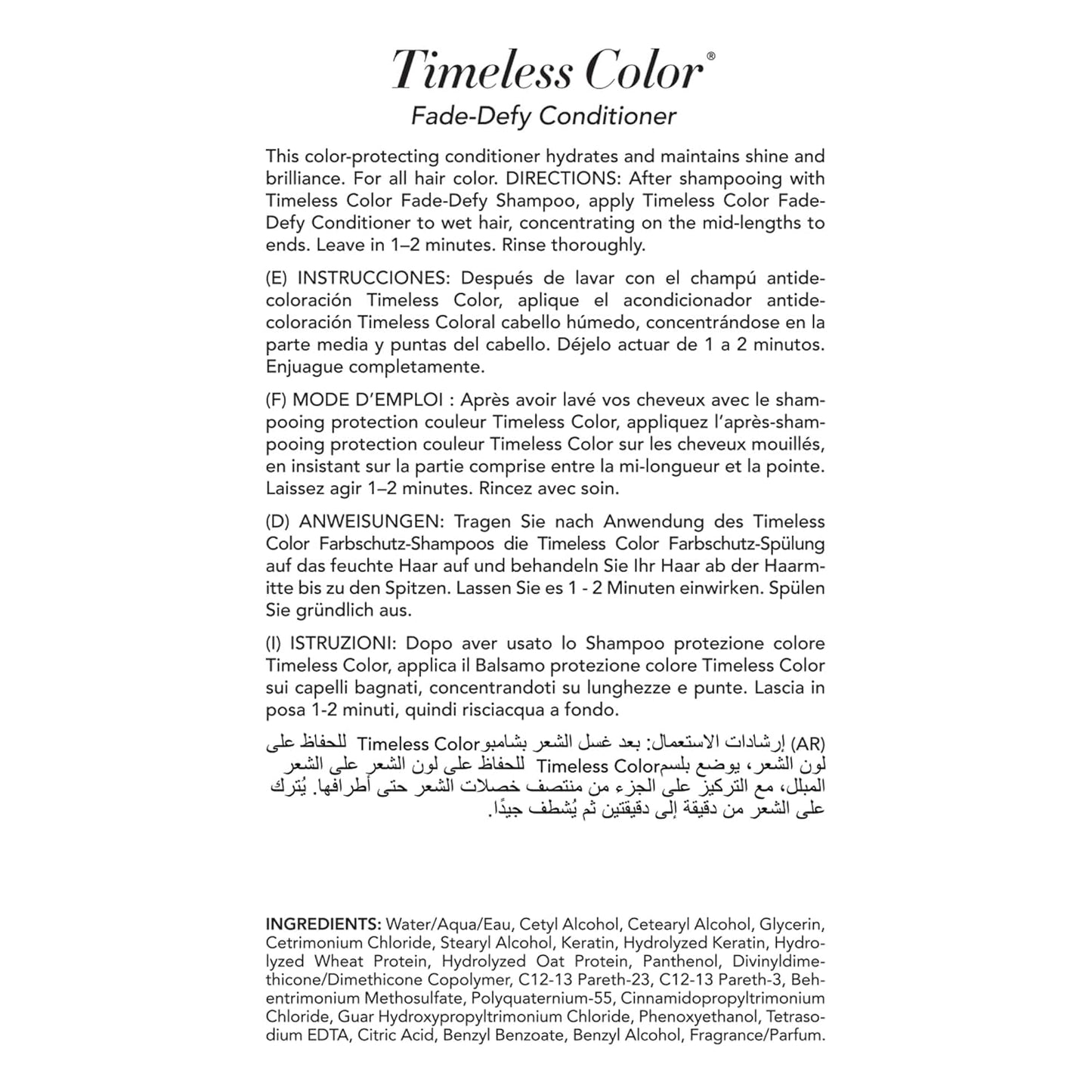 Keratin Complex Timeless Color Fade Defy Conditioner – Color Protection Conditioner for Vibrant, Long-Lasting Hair Color, 33.8 oz / 1000ml