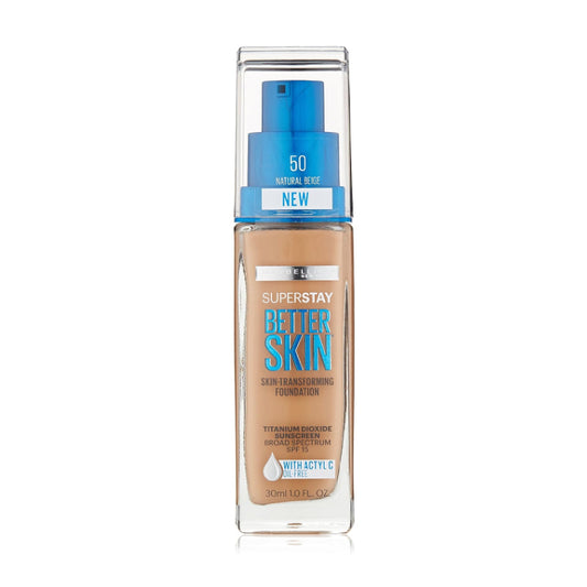 Maybelline New York Super Stay Better Skin Foundation, Natural Beige, 1 fl. oz.