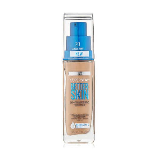 Maybelline New York Super Stay Better Skin Foundation, Classic Ivory, 1 fl. oz.