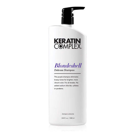 Keratin Complex Blondeshell Debrass Purple Shampoo – Brass Neutralizing Shampoo for Blonde, Silver & Highlighted Hair, 33.8 fl oz / 1000ml